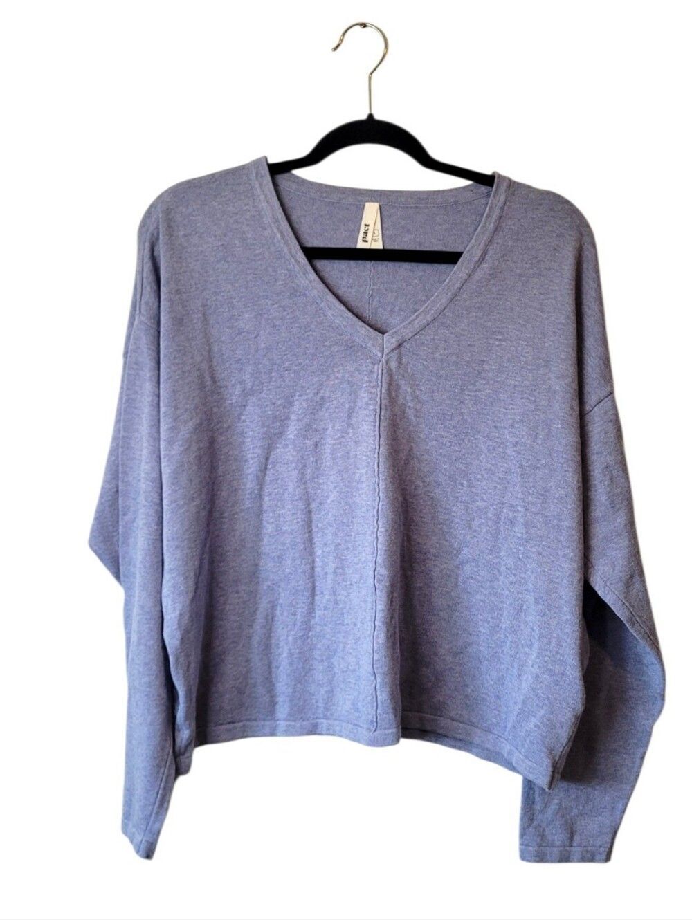 Pact Light Blue 100% Organic Cotton V Neck Sweater Size L